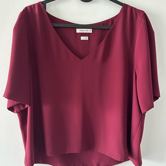 Aritzia Babaton Randy Blouse - Maroon/Burgundy/red - Picture 1 of 1